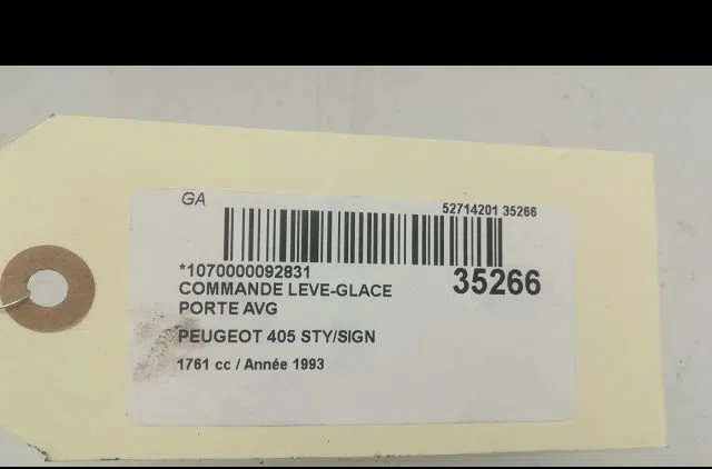 Commande lève-glace porte avant gauche Peugeot 405 II (4B) 1.8 (1992-1995) occasion — photo 3