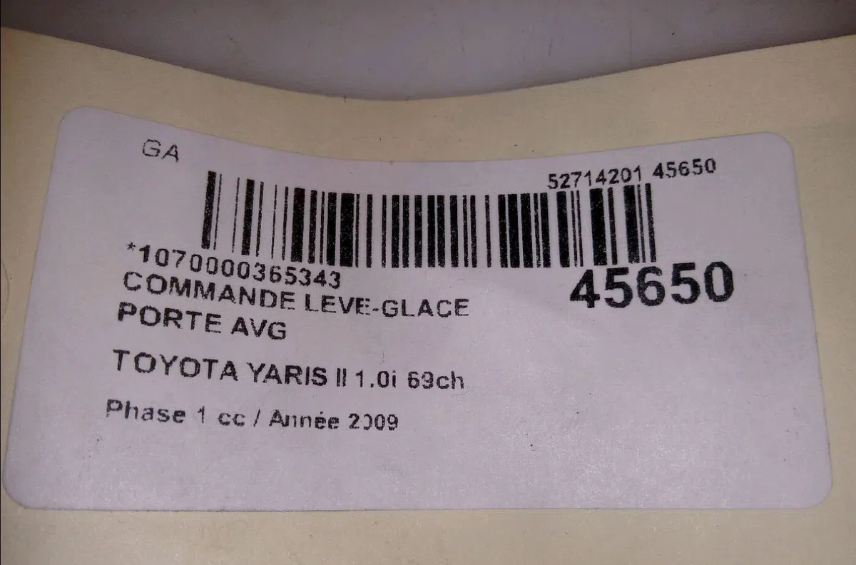 Commande lève-glace porte avant gauche Toyota YARIS (_P9_) 1.0 vvt-i (ksp90_) (2005-2011) 5 portes occasion — photo 4