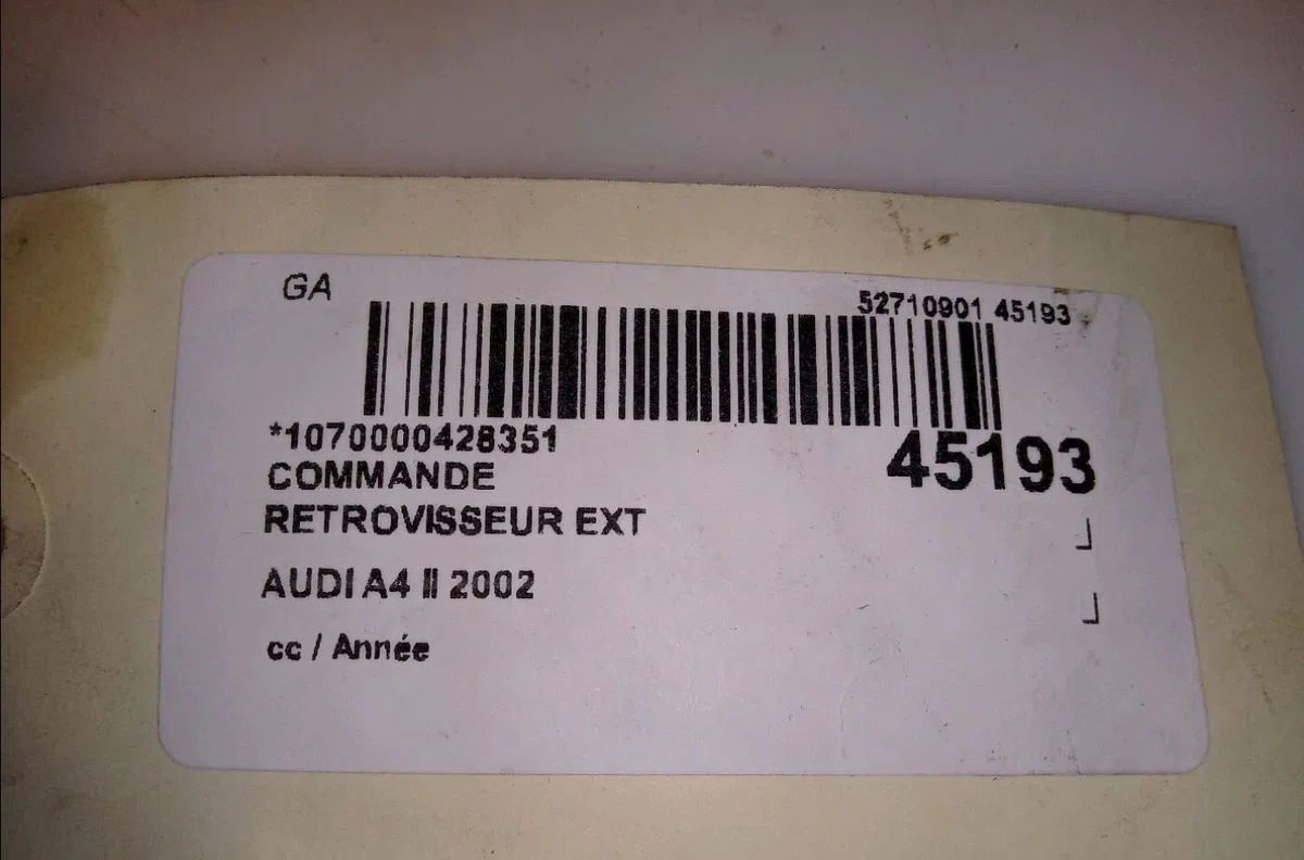 Commande rétroviseurs extérieures électriques Audi A4 B6 Avant (8E5) 2.5 tdi quattro (2001-2004) occasion — photo 3