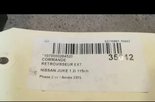 Commande rétroviseurs extérieures électriques Nissan JUKE (F15) 1.2 dig-t (2014) occasion — photo 2