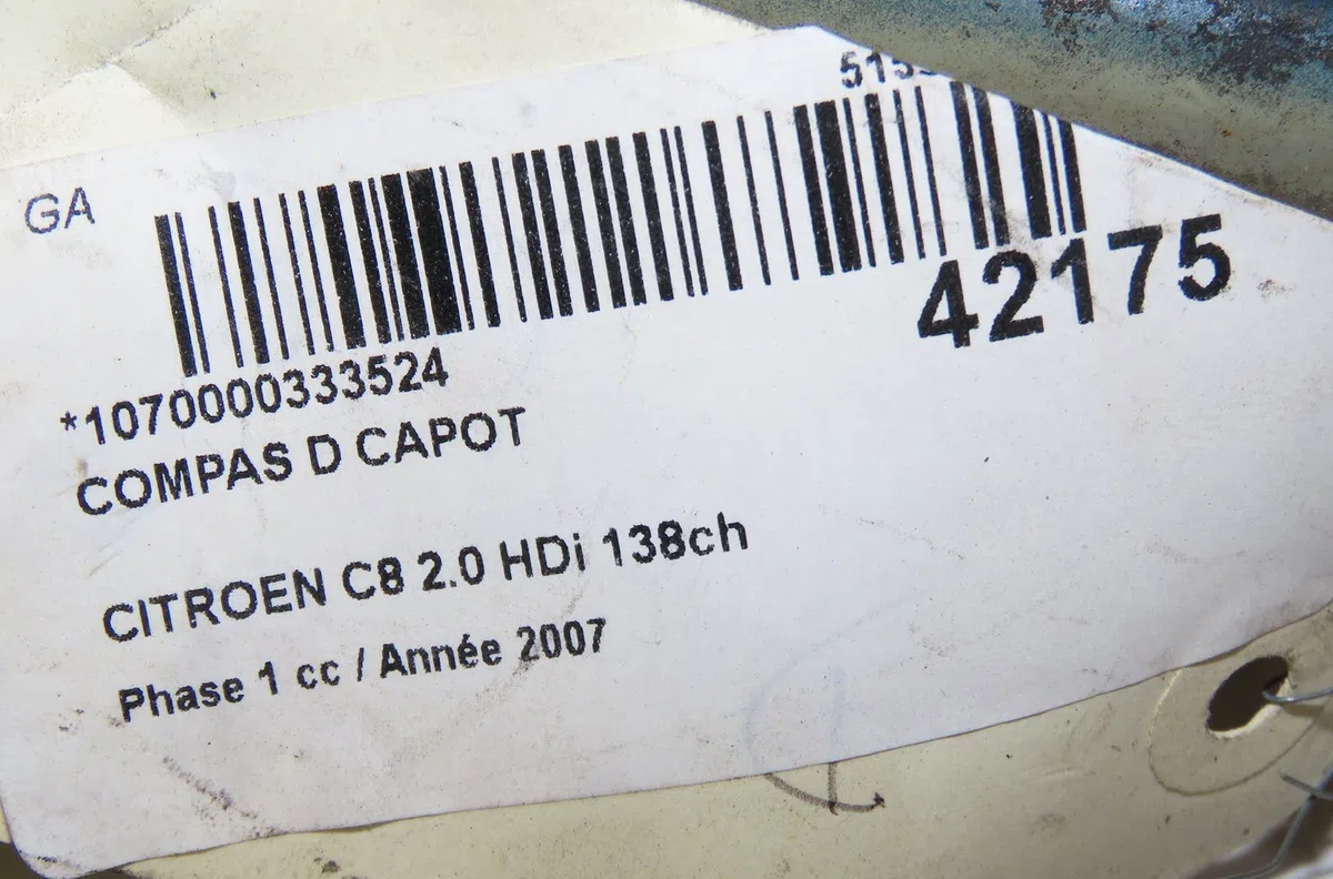 Compas d capot Citroen C8 (EA_, EB_) 2.0 hdi 135 (2006) occasion — photo 3