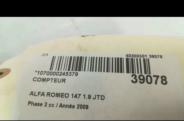 Compteur Alfa romeo 147 (937_) 1.9 jtdm (937.axd1a, 937.axv1a, 937.bxb1a) (2004-2010) occasion — photo 3