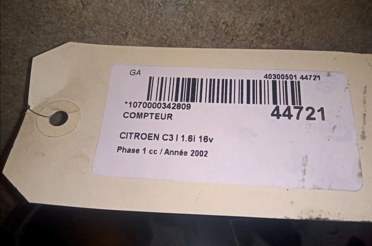 Compteur Citroen C3 I (FC_, FN_) 1.6 16v (2002-2010) 5 portes occasion