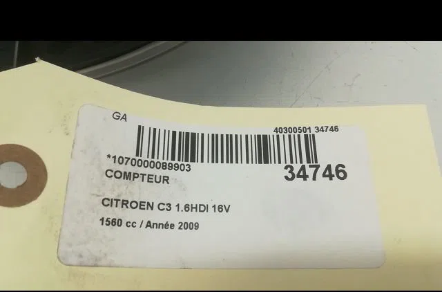 Compteur Citroen C3 I (FC_, FN_) 1.6 16v hdi (2005) occasion — photo 3
