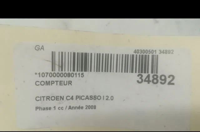 Compteur Citroen C4 PICASSO I Monospace (UD_) 2.0 hdi 138 (2006-2013) 5 portes occasion — photo 3