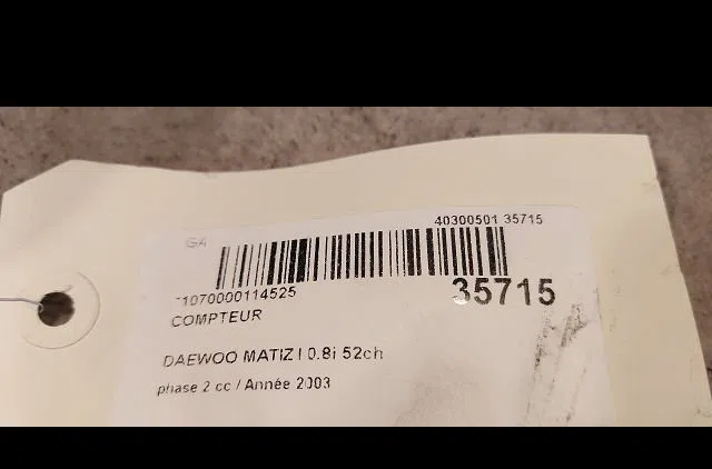 Compteur Daewoo MATIZ (M100, M150) 0.8 (1998) 5 portes occasion — photo 2