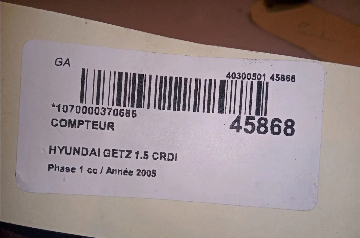 Compteur Hyundai GETZ (TB) 1.5 crdi (2003-2005) 5 portes occasion — photo 4