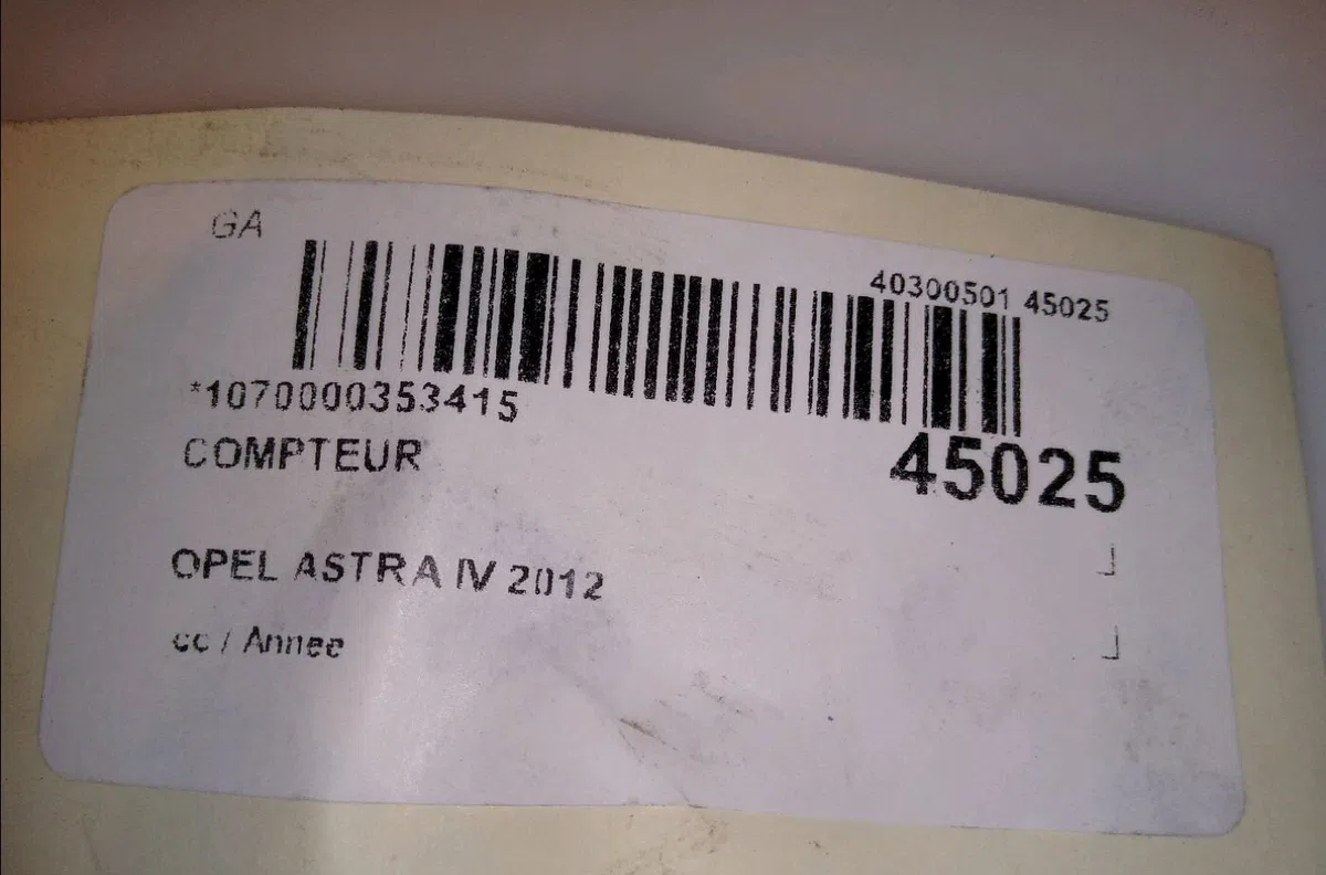 Compteur Opel ASTRA J (P10) 1.4 turbo (68) (2010-2015) occasion — photo 4