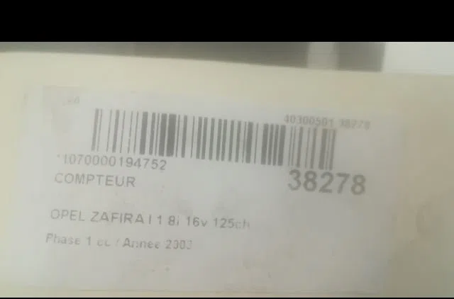 Compteur Opel ZAFIRA A Monospace (T98) 1.8 16v (f75) (1999-2000) occasion — photo 3
