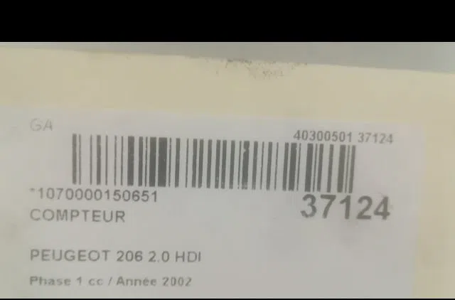 Compteur PEUGEOT 206 2002 occasion — photo 3