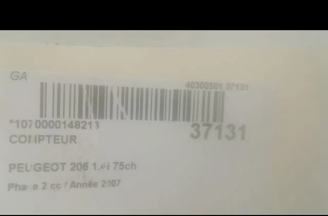 Compteur Peugeot 206 3-5 portes (2A-C) 1.4 i (1998-2012) 3 portes occasion — photo 3