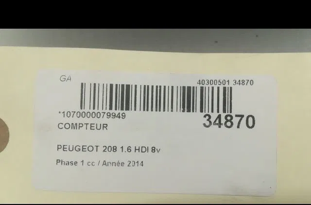 Compteur Peugeot 208 I (CA_, CC_) 1.6 hdi (2012) occasion — photo 4