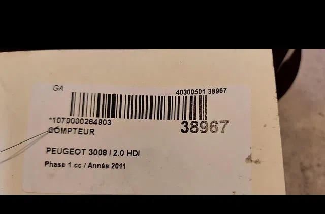 Compteur Peugeot 3008 Monospace (0U_) 2.0 hdi 150 - bluehdi 150 (2009-2016) 5 portes occasion — photo 3