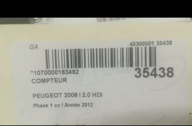 Compteur Peugeot 3008 Monospace (0U_) 2.0 hdi hybrid4 (2011-2016) 5 portes occasion — photo 3