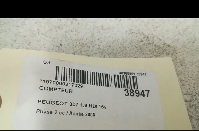 Compteur Peugeot 307 (3A-C) 1.6 hdi (2005-2009) 5 portes occasion — photo 3