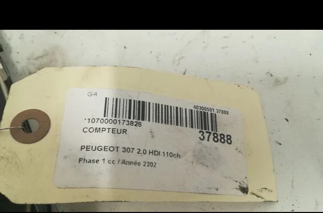 Compteur Peugeot 307 (3A-C) 2.0 hdi 110 (2000-2007) occasion — photo 3