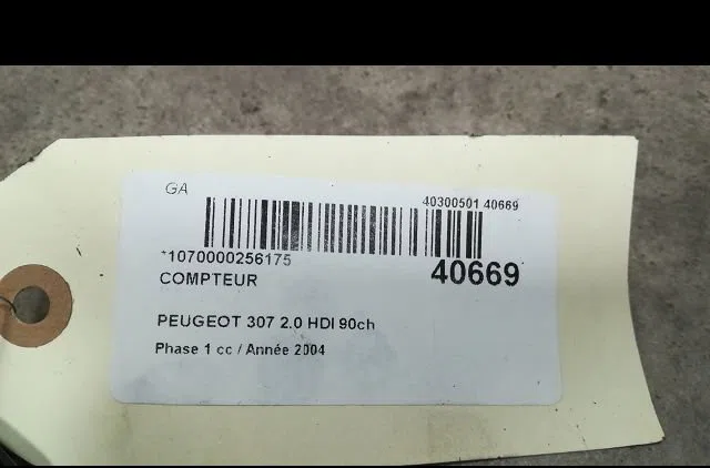 Compteur Peugeot 307 (3A-C) 2.0 hdi 90 (2000-2007) 5 portes occasion — photo 3