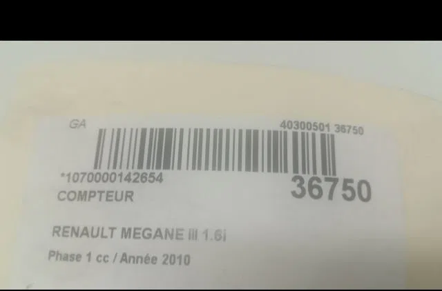 Compteur Renault MEGANE III 3-5 portes (BZ0-1_, B3_) 1.6 16v hi-flex (bz03) (2008-2015) occasion — photo 3