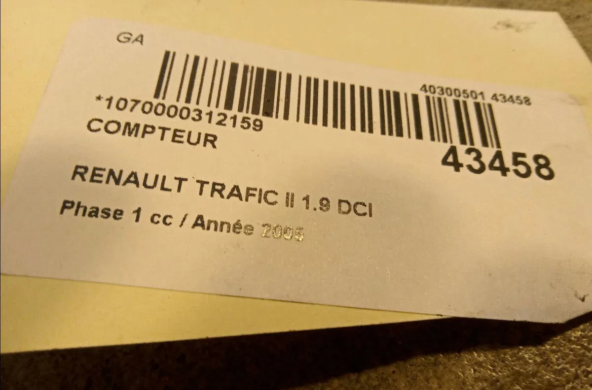 Compteur Renault TRAFIC II Camionnette (FL) 1.9 dci 100 (fl0c) (2001-2006) occasion — photo 4