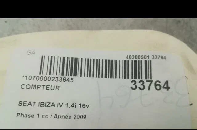 Compteur Seat IBIZA IV (6J5, 6P1) 1.4 (2008-2015) occasion — photo 3