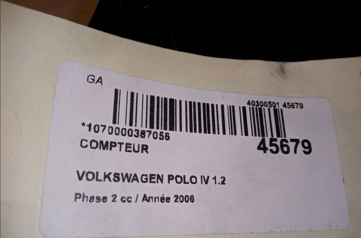 Compteur Volkswagen POLO (9N_, 9A_) 1.2 12v (2001-2007) 5 portes occasion — photo 4