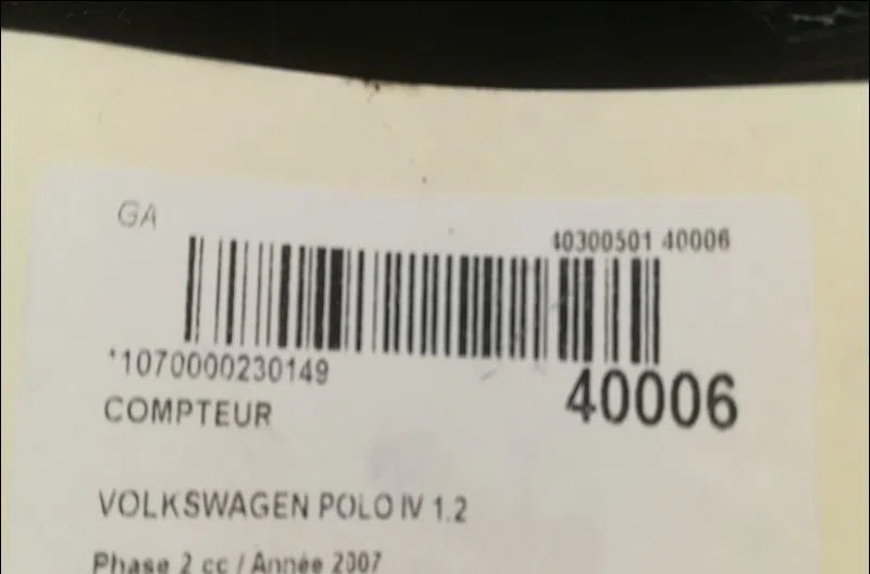 Compteur Volkswagen POLO (9N_, 9A_) 1.2 (2002-2007) occasion — photo 3