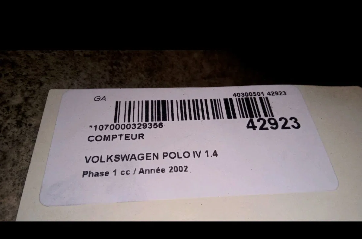 Compteur Volkswagen POLO (9N_, 9A_) 1.4 tdi (2001-2005) occasion — photo 3