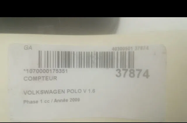 Compteur Volkswagen POLO V (6R1, 6C1) 1.6 tdi (2009) 5 portes occasion — photo 3