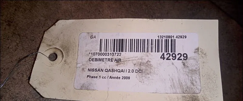 Debimetre air Nissan QASHQAI - QASHQAI 2 I (J10, NJ10, JJ10E) 2.0 dci (2007-2013) occasion