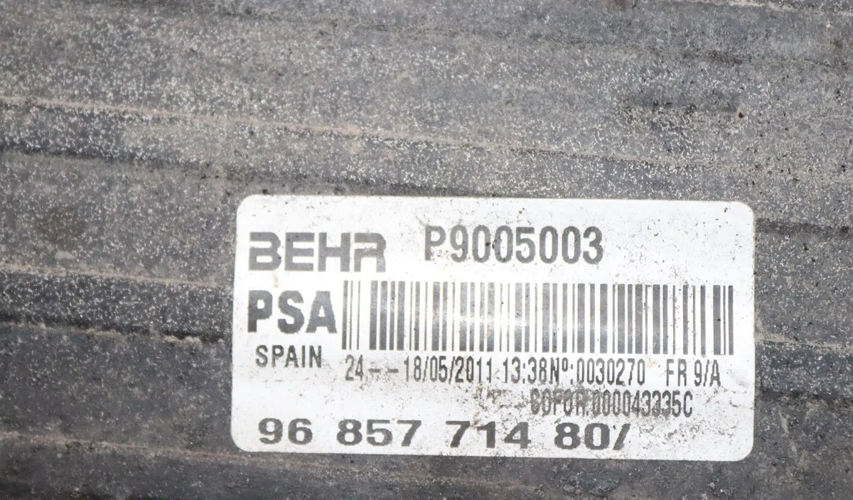 Echangeur air Peugeot 207-207 (WA_, WC_) 1.6 hdi (2006-2013) 5 portes occasion