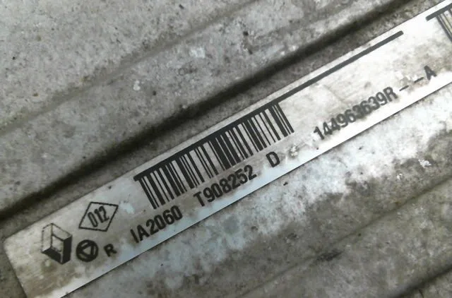 Echangeur air Renault MEGANE III Grandtour (KZ0-1) 1.5 dci (kz09, kz0d, kz1g, kz29, kz14, kz1w, kz10, kz1f,... (2009) 5 