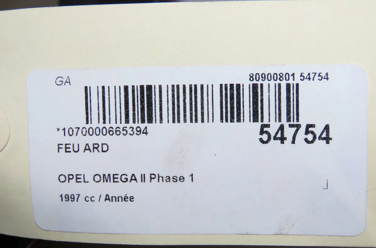 Feu arrière droit Opel OMEGA B (V94) 2.5 td (f69, m69, p69) (1994-2003) occasion