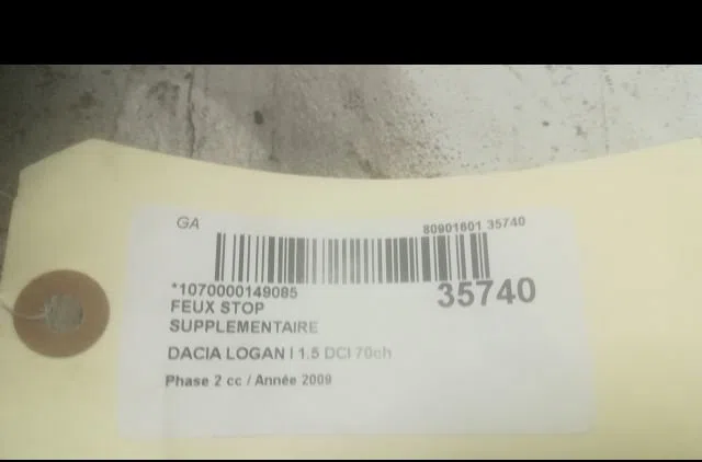 Feux stop supplementaire Dacia LOGAN (LS_) 1.5 dci (ls0k) (2006-2012) occasion