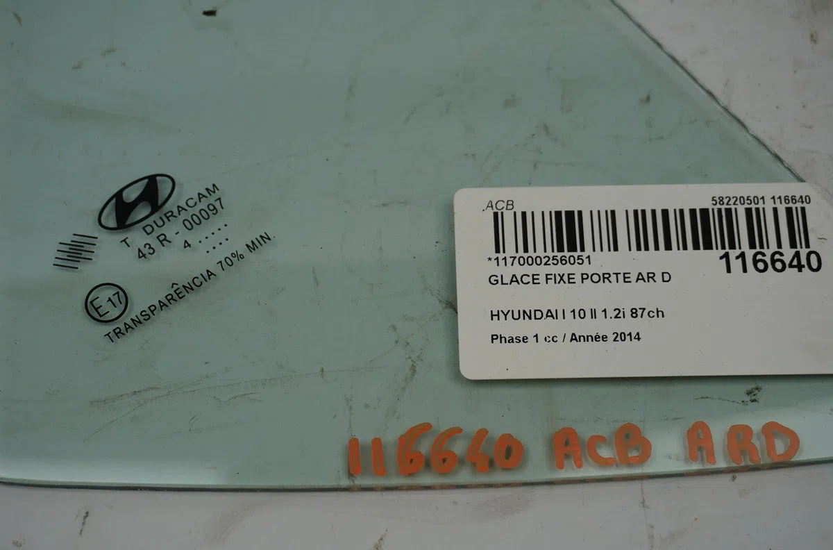 Glace fixe porte ar d Hyundai I10 II (BA, IA) 1.2 (2013) occasion
