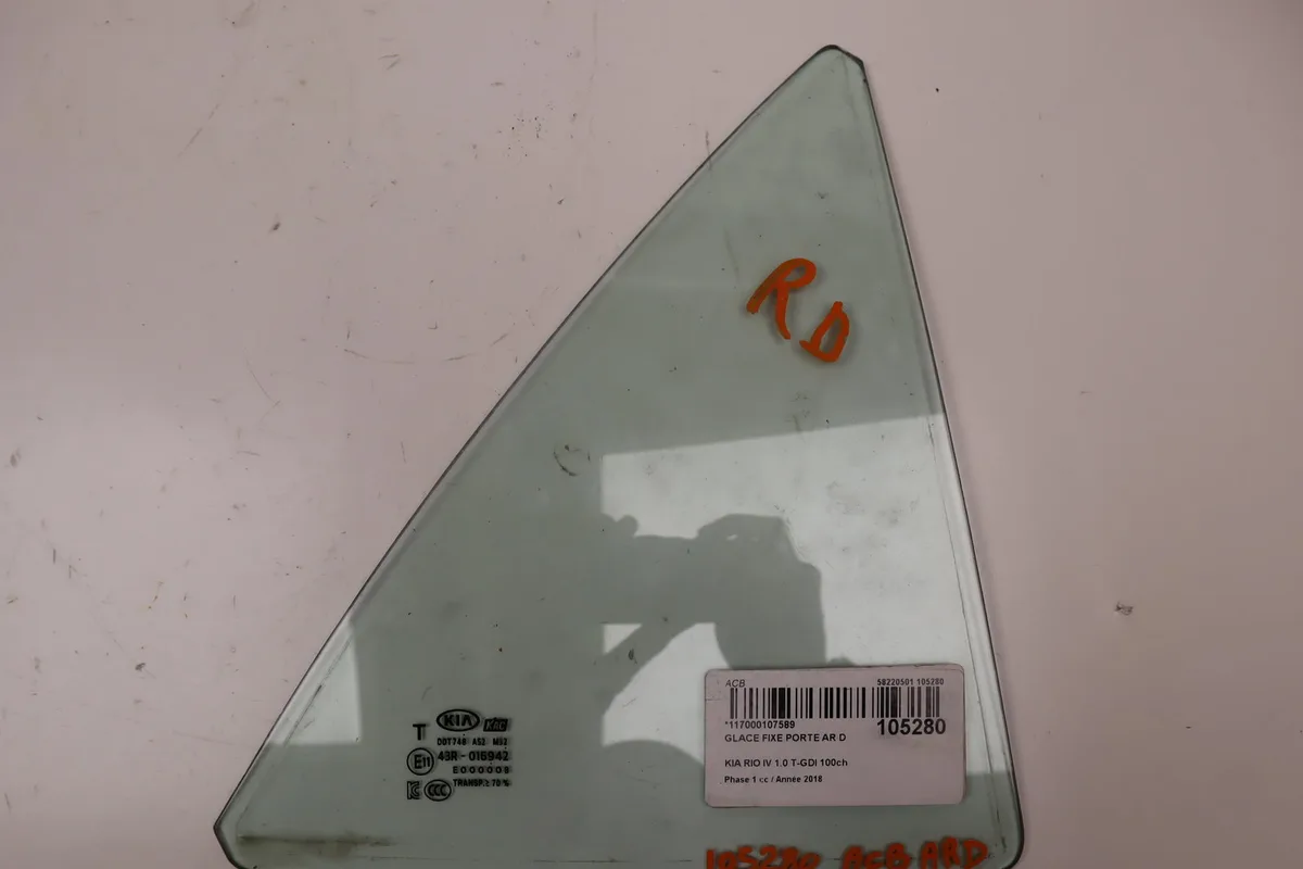 Glace fixe porte ar d Kia RIO IV (YB, SC, FB) 1.0 t-gdi 100 (2017) occasion
