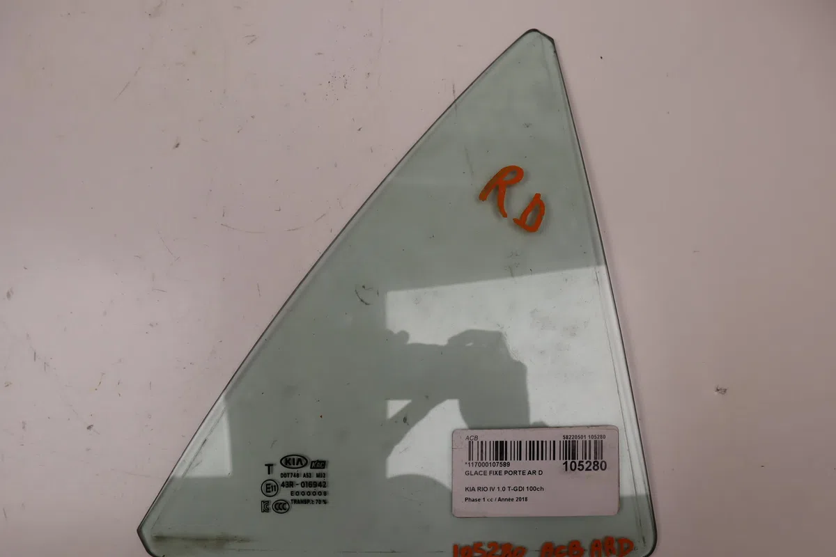 Glace fixe porte ar d Kia RIO IV (YB, SC, FB) 1.0 t-gdi 100 (2017) occasion