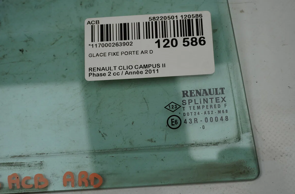 Glace fixe porte ar d Renault CLIO II (BB_, CB_) 1.5 dci (b-cb3m) (2005-2010) 3 portes occasion