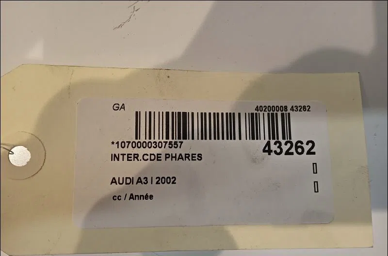 Interrupteur commande de phares Audi A3 (8L1) 1.6 (1996-2003) occasion
