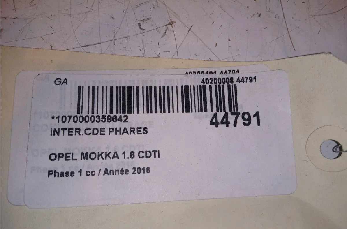 Interrupteur commande de phares Opel MOKKA - MOKKA X (J13) 1.6 cdti (_76) (2015) occasion
