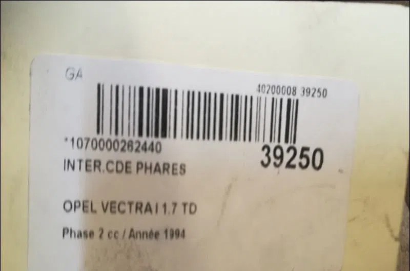 Interrupteur commande de phares Opel VECTRA A 3-5 portes (J89) 1.7 td (f68, m68) (1990-1995) occasion