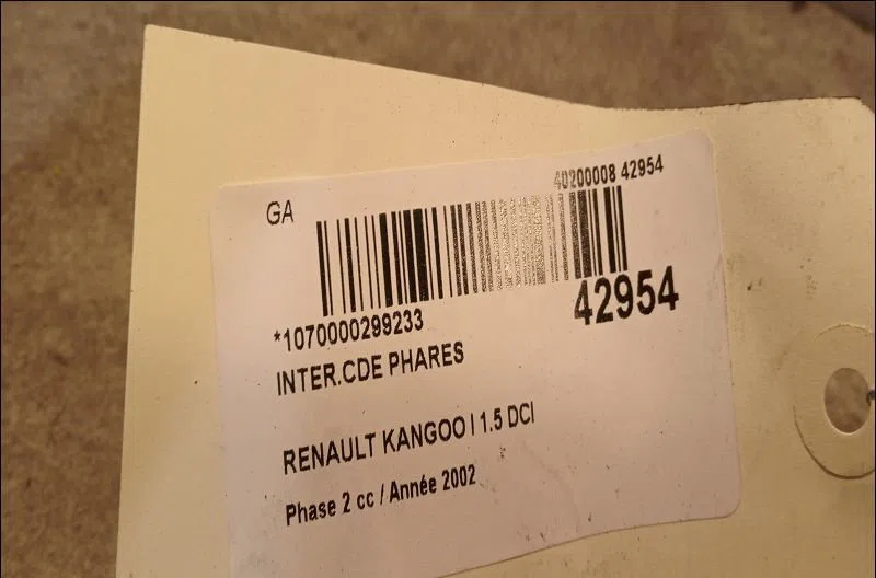 Interrupteur commande de phares Renault KANGOO (KC0-1_) 1.5 dci (2003) occasion
