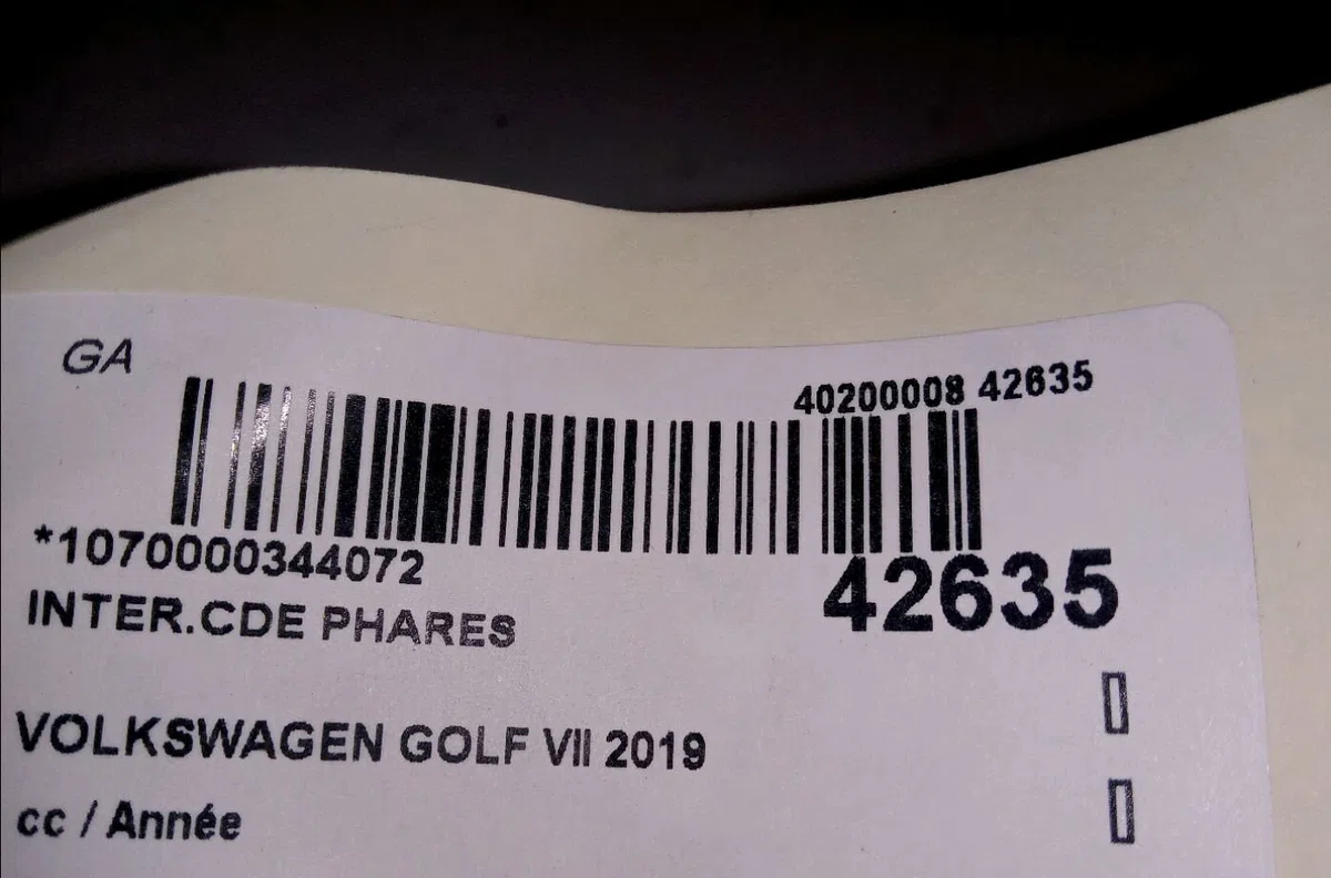 Interrupteur commande de phares VOLKSWAGEN GOLF VII 2019 occasion