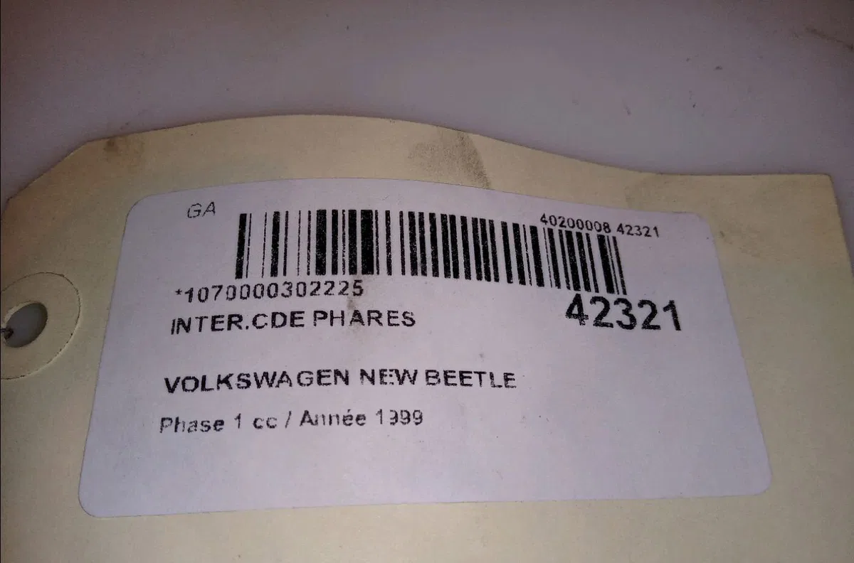 Interrupteur commande de phares Volkswagen NEW BEETLE (9C1, 1C1) 1.9 tdi (1998-2004) occasion