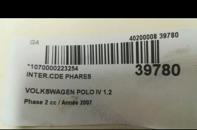 Interrupteur commande de phares Volkswagen POLO (9N_, 9A_) 1.2 12v (2001-2007) 5 portes occasion