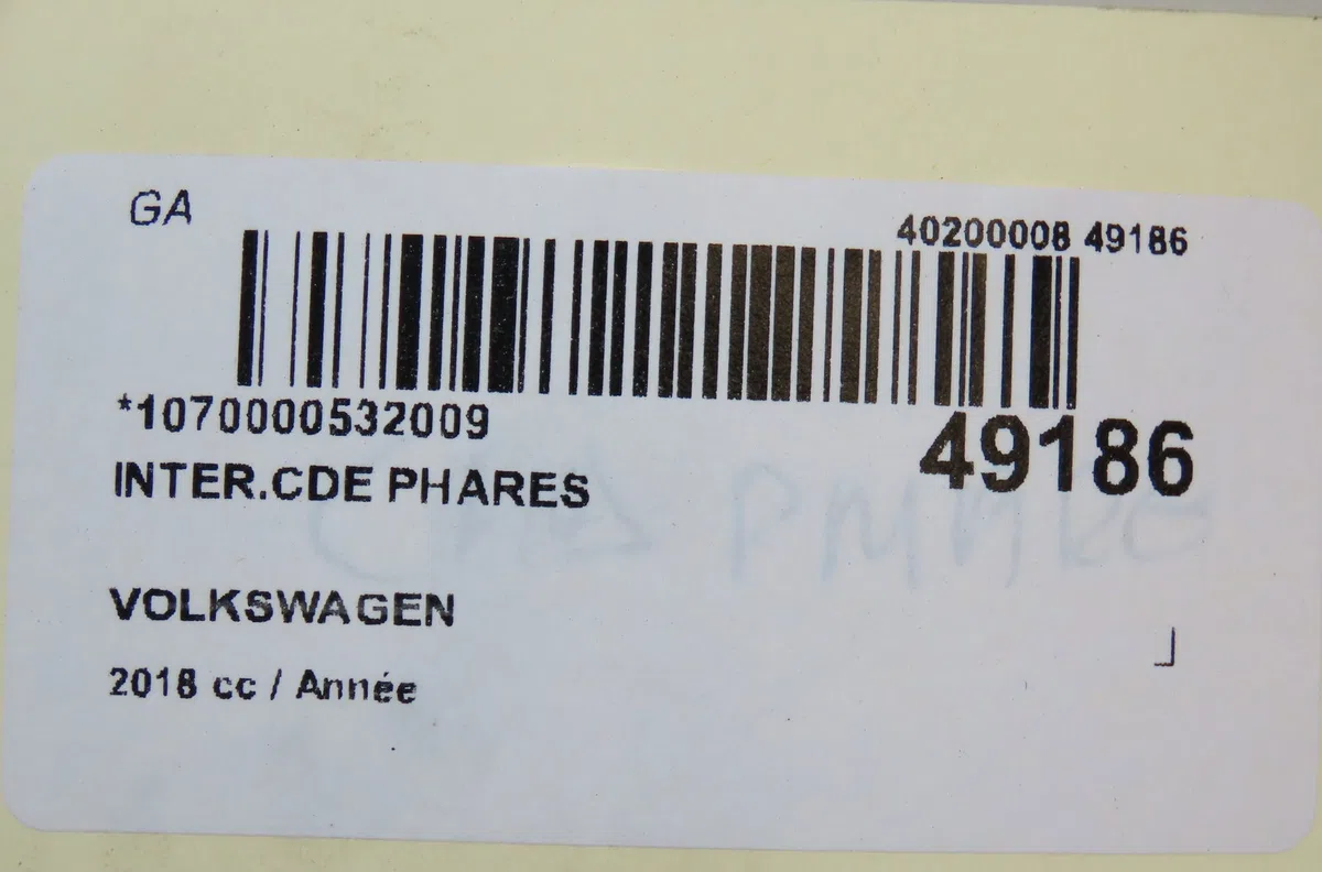 Interrupteur commande de phares Volkswagen TRANSPORTER VI - CARAVELLE VI Autobus-Autocar (SGB, SGJ, SHB 2.0 tdi (2015-20