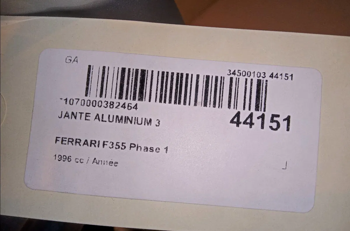 Jante aluminium Ferrari F355 Berlinetta 3.5 (1994-1999) occasion