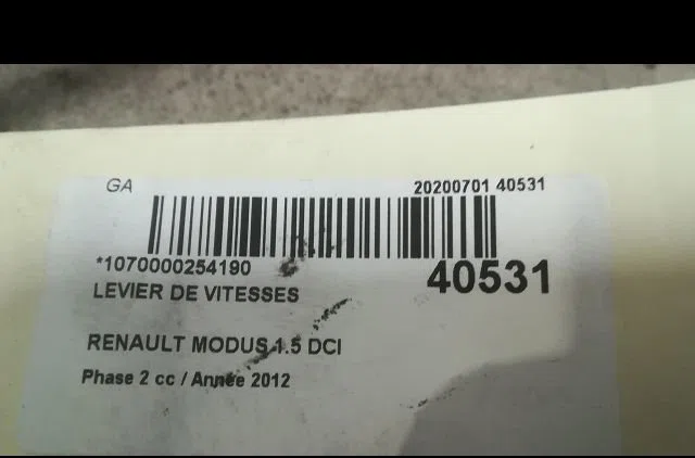 Levier de vitesses Renault MODUS - GRAND MODUS (F-JP0_) 1.5 dci 75 (2010) 5 portes occasion
