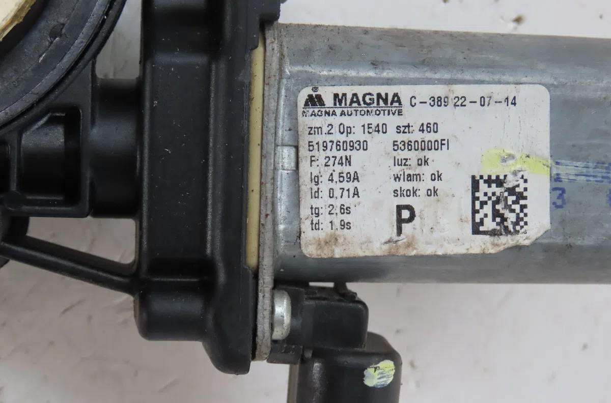 Mecanisme  moteur lève-glace avant droit Fiat 500 (312_) 1.2 (312axa1a) (2007) 3 portes occasion