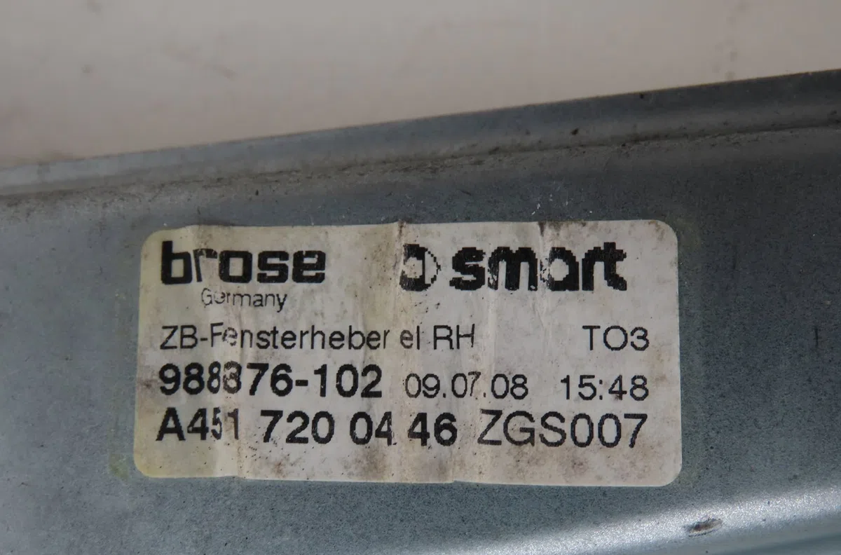 Mecanisme  moteur lève-glace avant droit Smart FORTWO Coupé (451) 1.0 (451.331, 451.380) (2007) occasion