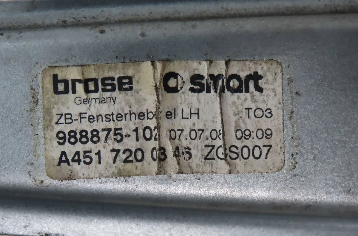 Mecanismemoteur leve-glace avg Smart FORTWO Coupé (451) 1.0 (451.331, 451.380) (2007) occasion